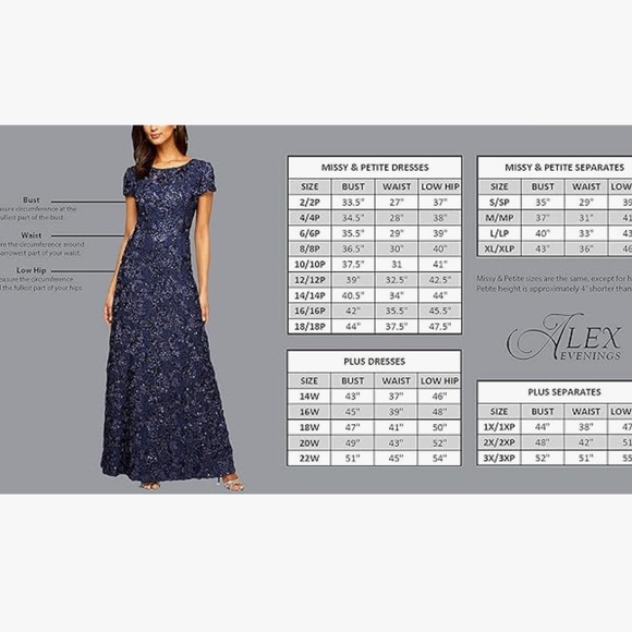 NWT Alex Evenings Women's Long Off The Shoulder Fit and Flare Dress | SIZE 10P - Picture 3 of 5